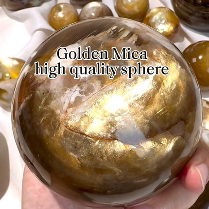 Crystal Sphere golden mica sphere