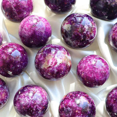 Crystal Sphere Purple Mica With Tourmaline Sphere