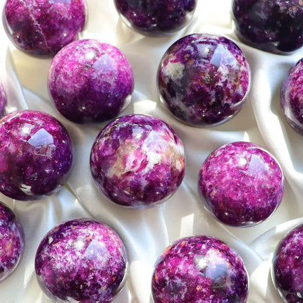 Crystal Sphere Purple Mica With Tourmaline Sphere