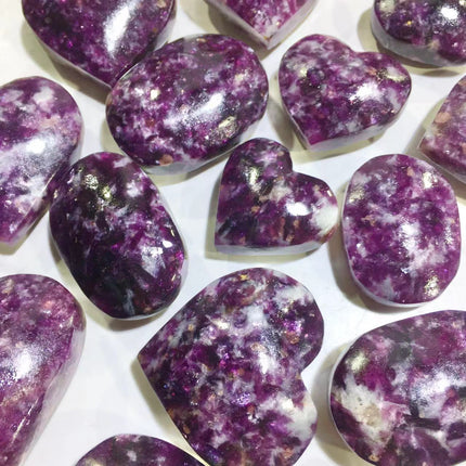 Crystal palmstone purple mica with tourmaline palmstone