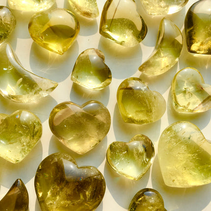 Crystal heart smoky citrine heart