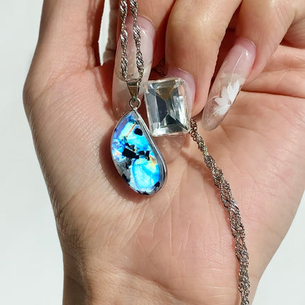 Crystal Pendant Rainbow Moonstone Pendant
