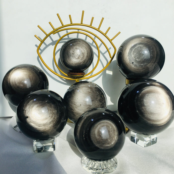 Crystal Sphere Silver Obsidian Sphere For Wholesale Price