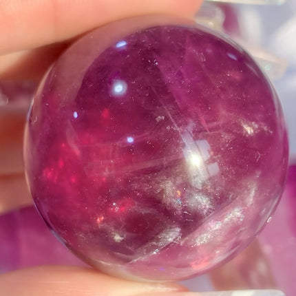 Crystal sphere purple fluorite sphere