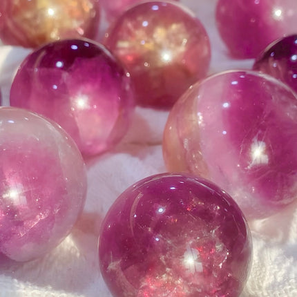 Crystal sphere purple fluorite sphere