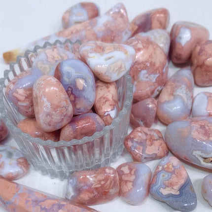 Pink Agate Tumbled Stones