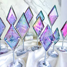 Crystal Carving Aura Clear Quartz Flat Diamond With Stand