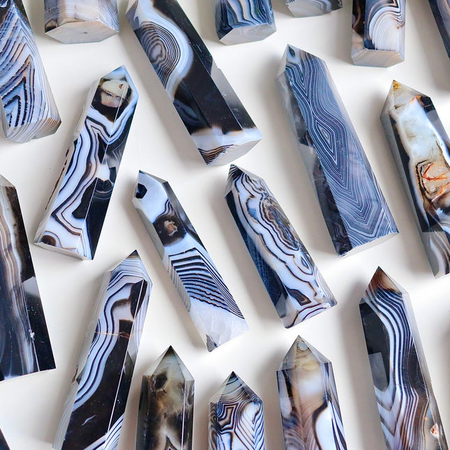 Black Sardonyx Agate Tower