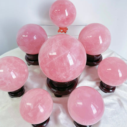 Large Rose Quartz Spheres