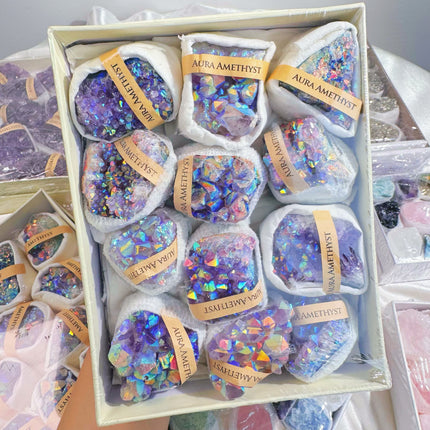 Mixed crystal cluster specimen box