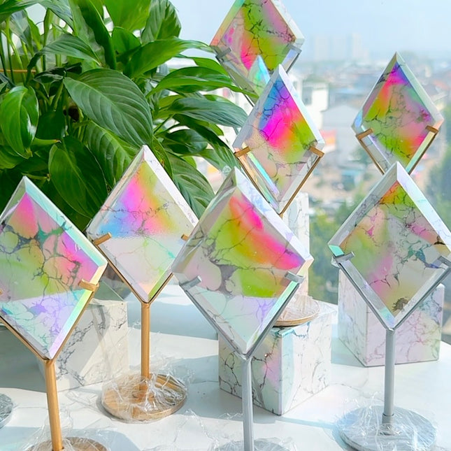 crystal carving aura howlite flat diamond wholesale for B2B supplier