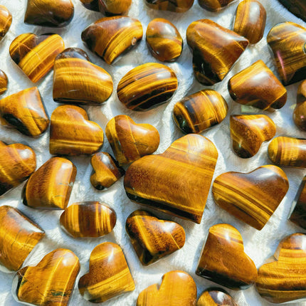Tiger Eye heart and palm stone