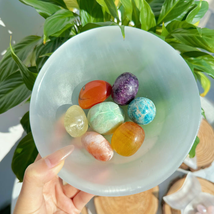 Crystal Bowl Selenite Round Moon Heart Sweet Bowl For Wholesale Price
