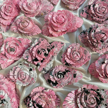 Crystal Carving Peru Rhodochrosite Peony