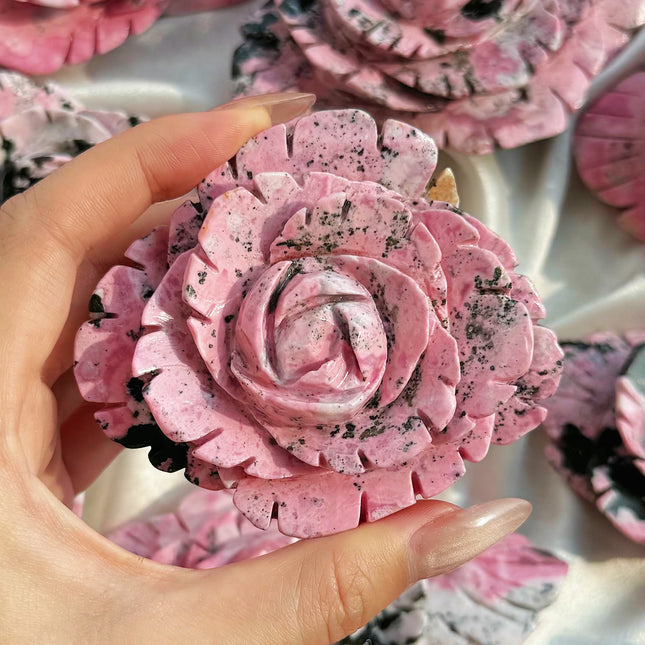 Crystal Carving Peru Rhodochrosite Peony