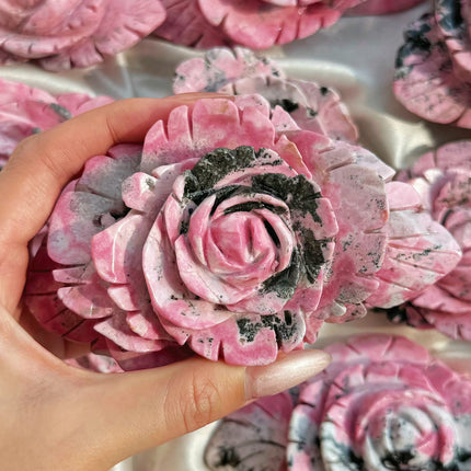 Crystal Carving Peru Rhodochrosite Peony