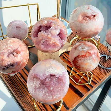 Crystal Sphere Pink Amethyst Druzy Sphere wholesale product photo for B2B crystal buyers