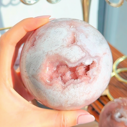Crystal Sphere Pink Amethyst Druzy Sphere wholesale product photo for B2B crystal buyers
