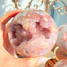 Crystal Sphere Pink Amethyst Druzy Sphere wholesale product photo for B2B crystal buyers