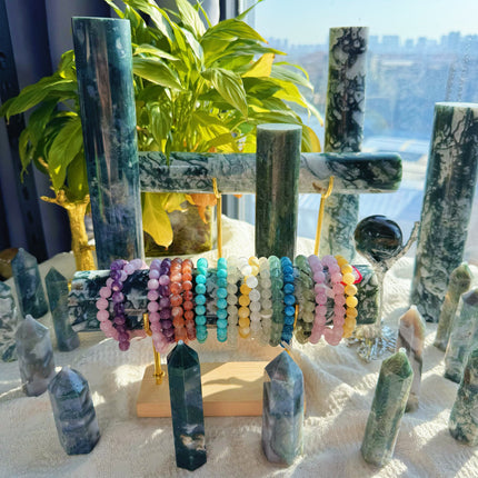 Crystal Bracelet Stick Moss Agate Bracelet Stick