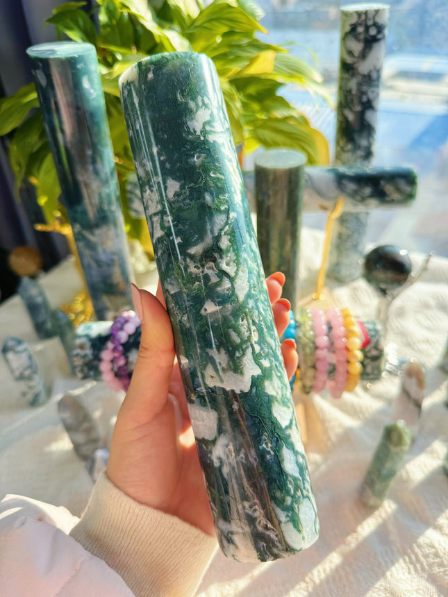 Crystal Bracelet Stick Moss Agate Bracelet Stick