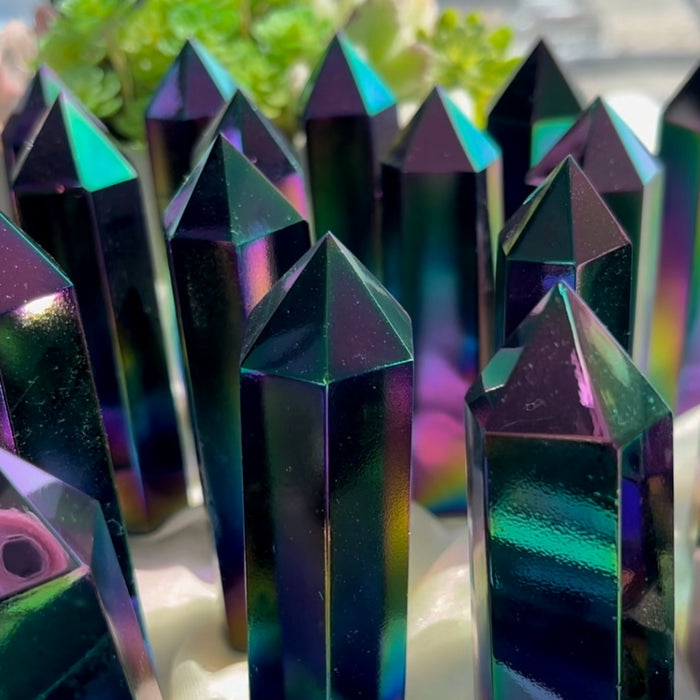 Crystal Tower Aura Black Obsidian Tower For Wholesale Price