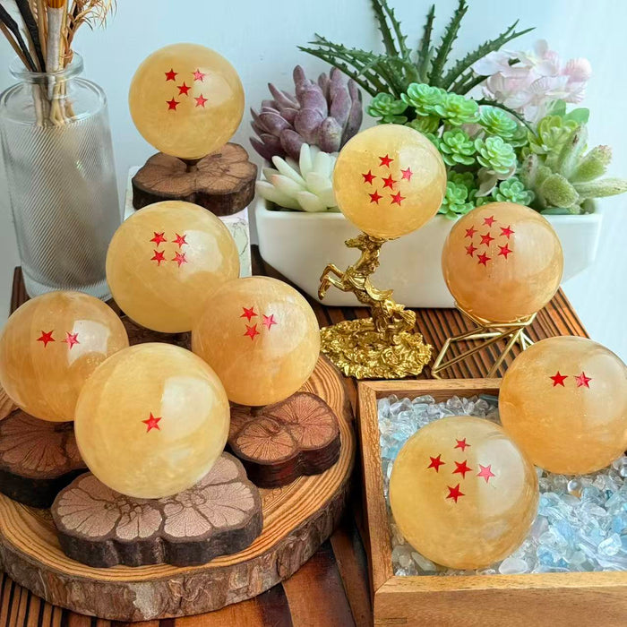Crystal sphere-honey calcite dragon ball for wholesale price