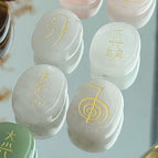 clear quartz palm stone set