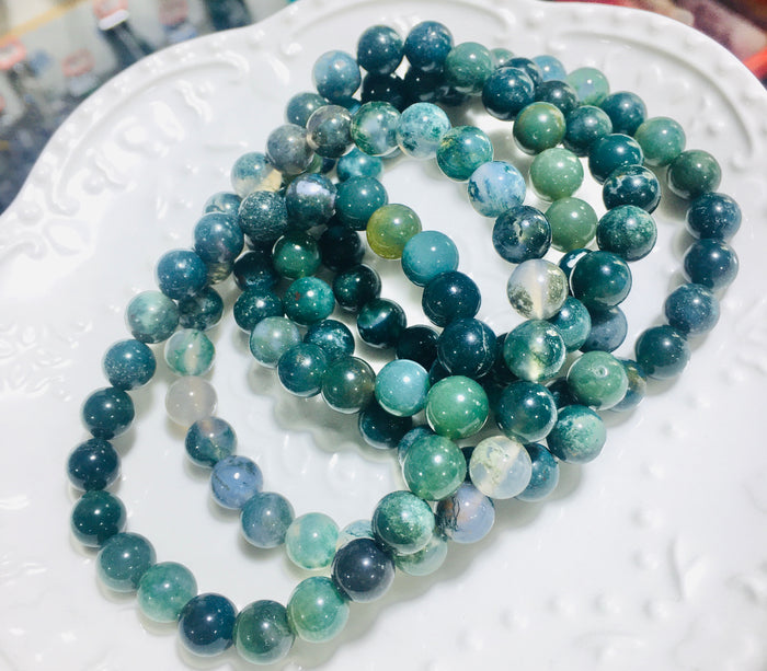 Crystal bracelet-moss agate bracelet for wholesale price