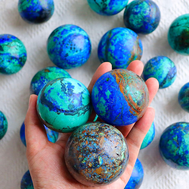 Crystal sphere chrysocolla sphere