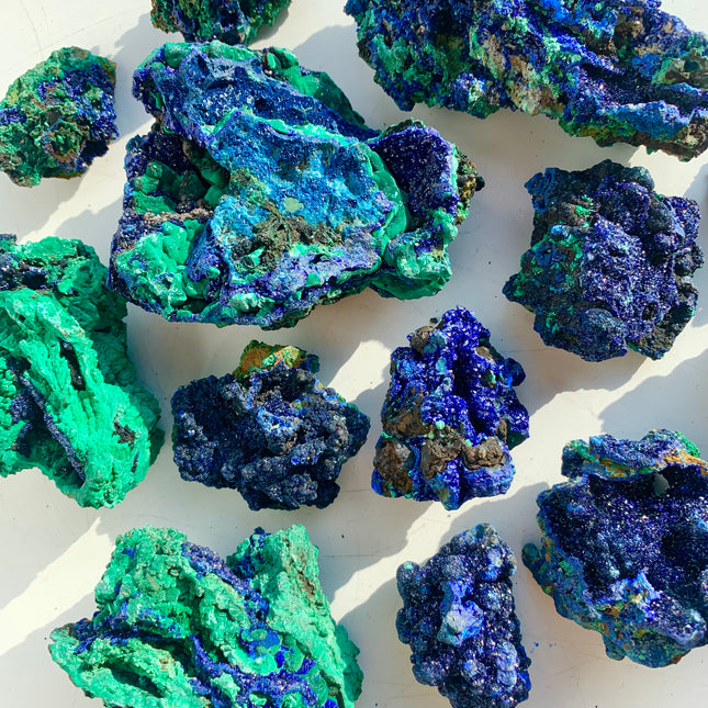 Crystal Specimen Azurite With Malachite Specimen
