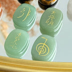 green aventurine palm stone set