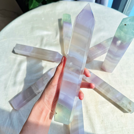 Crystal Tower Lavender Fluorite Tower For Wholesale Price