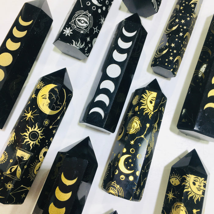 Crystal tower-pattern obsidian towers for wholesale price