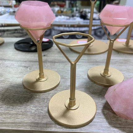 Rose Quartz diamond carving