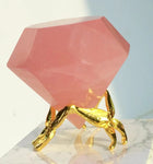 Rose Quartz diamond carving