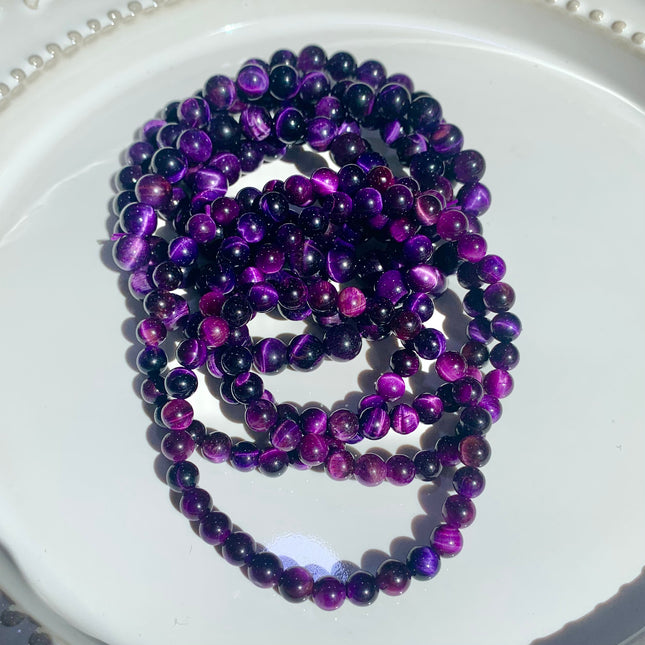 Crystal bracelet purple tiger eye bracelets