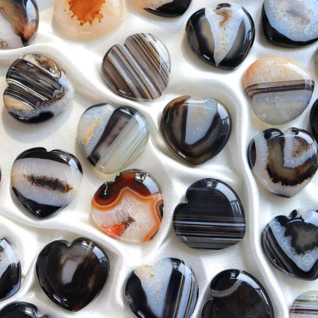 Crystal Heart Black Sardonyx Heart