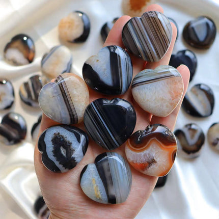 Crystal Heart Black Sardonyx Heart
