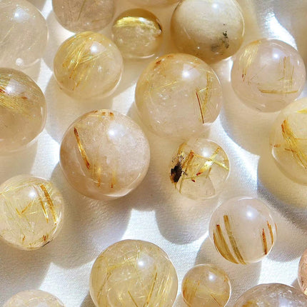 Golden Rutilated Quartz sphere