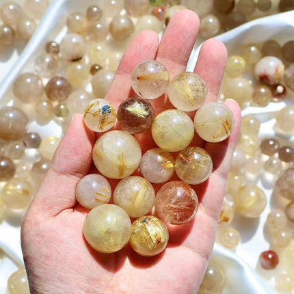 Golden Rutilated Quartz sphere