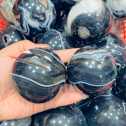Crystal Sphere Black Sardonyx Sphere