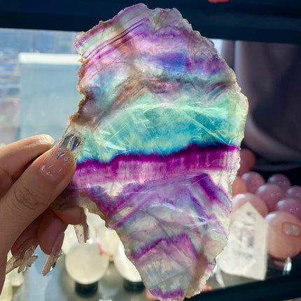 Rainbow Fluorite Crystal Slab wholesale product photo 2 for B2B crystal buyers