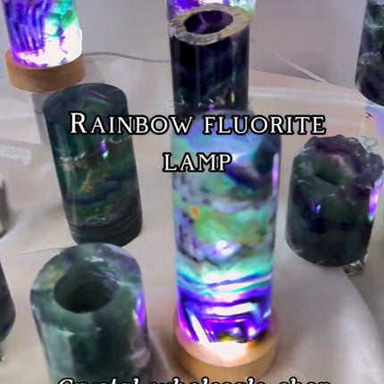 Crystal Lamp Rainbow Fluorite Lamp