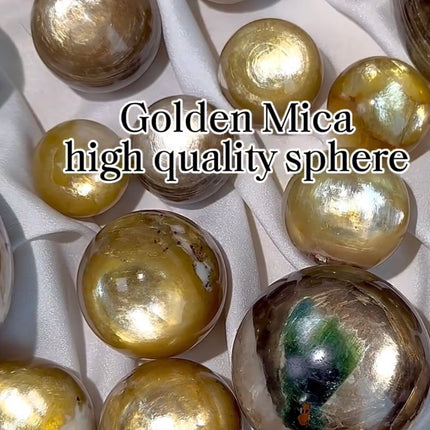 Crystal Sphere golden mica sphere
