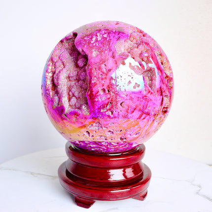crystal big spheres aura sphalerite sphere wholesale for B2B supplier