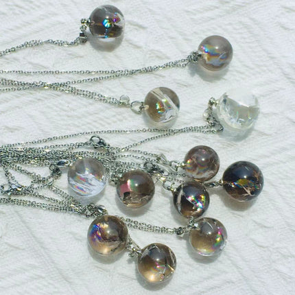 Crystal Necklace Rainbow Smoky Quartz Sphere Necklace wholesale product photo for B2B crystal buyers