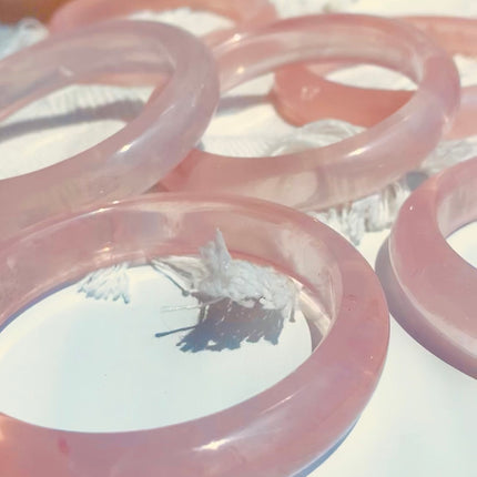 Crystal Jewelry Rose Quartz Bangles