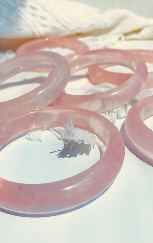 Crystal Jewelry Rose Quartz Bangles