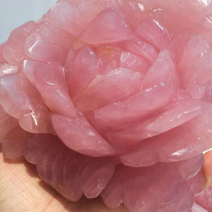 natural crystal carving rose quartz peony flower wholesale for B2B supplier photo 6